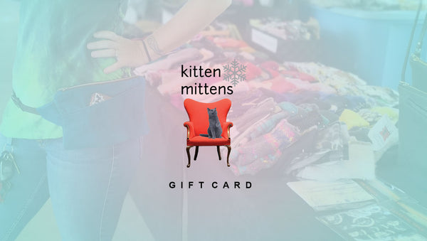 Kitten Mittens products displayed at Pike Place Market