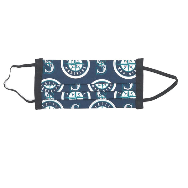 3-layer cotton face mask with Seattle Mariners logos print